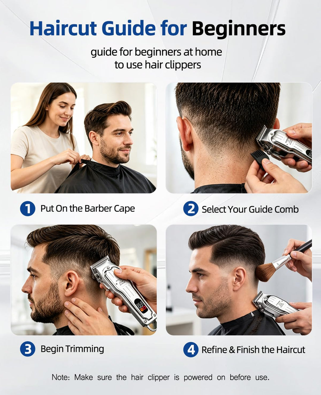 Kikido Hair Clippers, Cordless, Silver