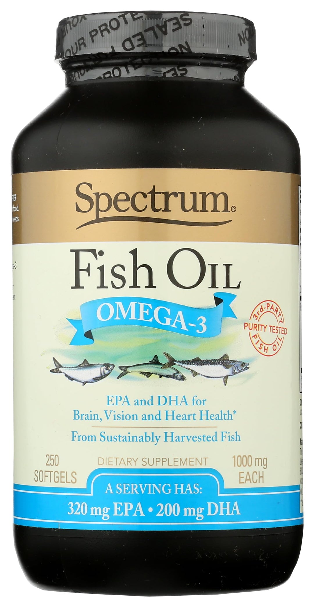 Spectrum Essentials Fish Oil Softgels, 250 Count