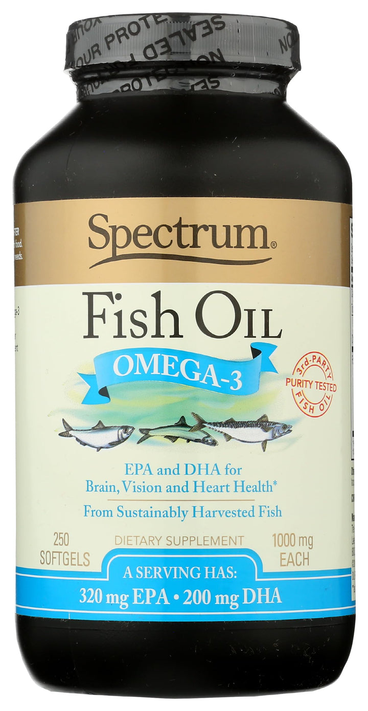 Spectrum Essentials Fish Oil Softgels, 250 Count