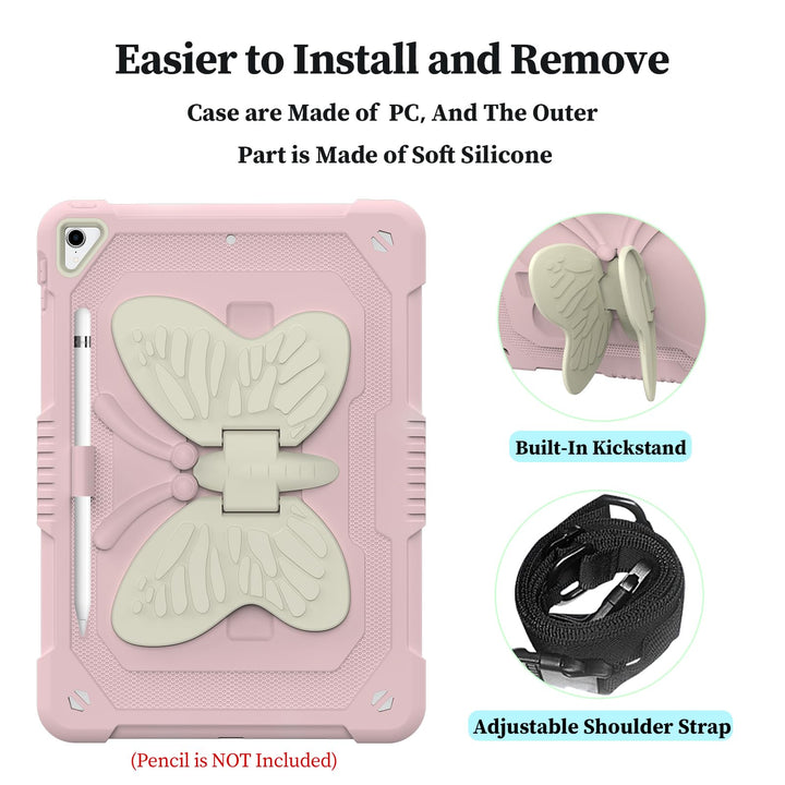 Hogenl iPad Case With Pencil Holder, Pink, 10.2 in