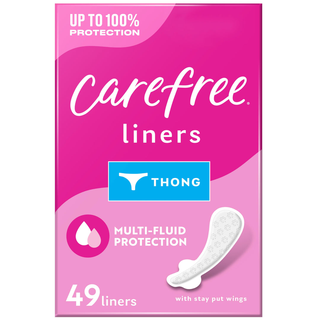 Carefree Thong Regular Unscented Liner, 49 Count