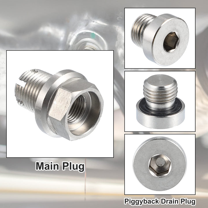 X AUTOHAUX Oil Drain Plug Thread Repair Kit, M14.1-1.25 x 15mm, Silver Tone