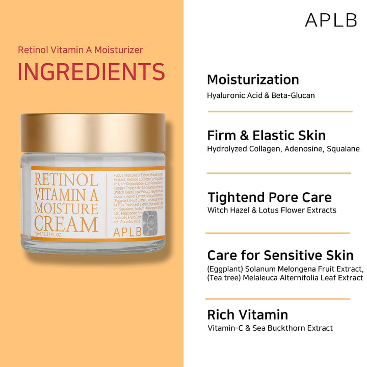 APLB Retinol Vitamin A Moisture Cream, 70 ml