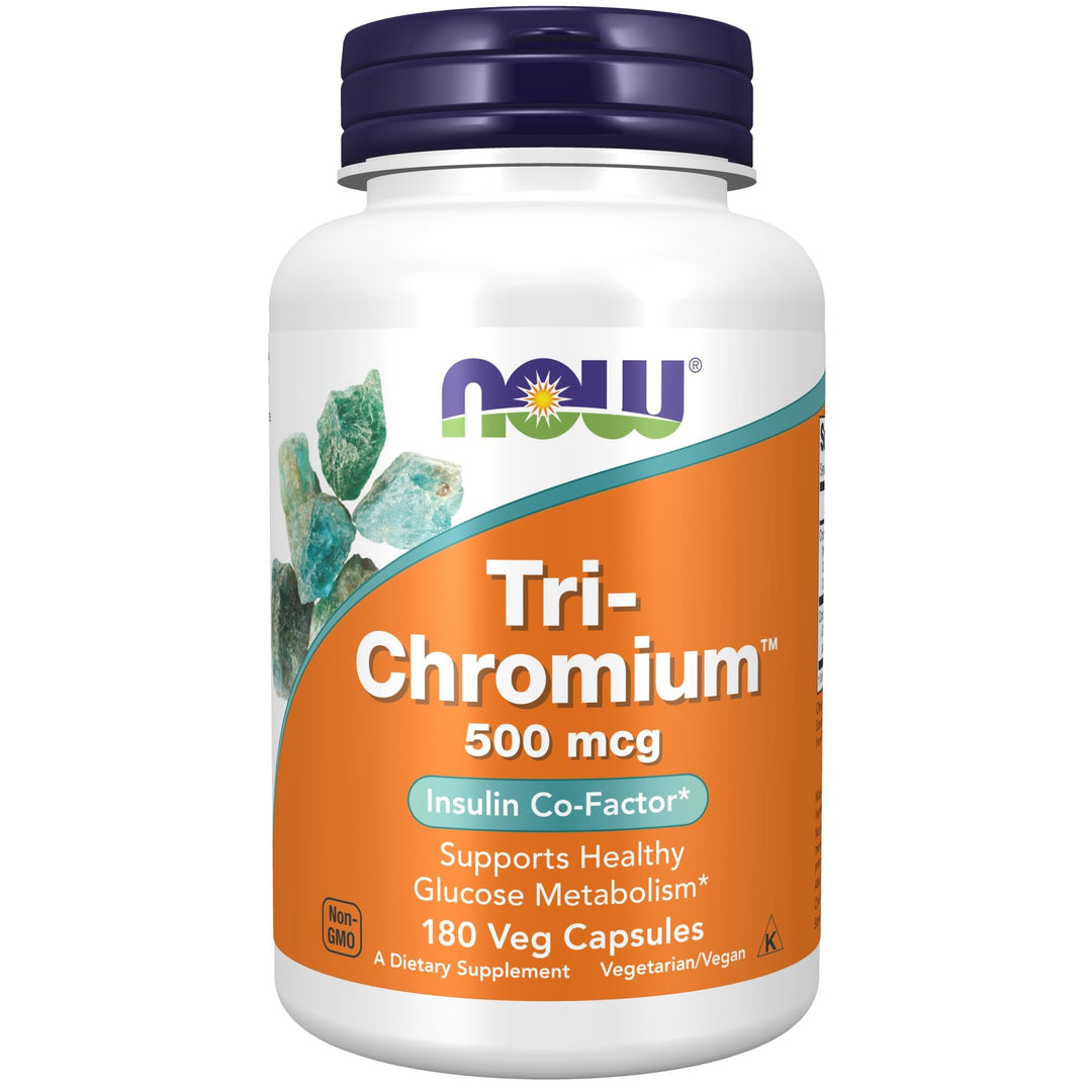 NOW Tri-Chromium 500 mcg, 180 Count
