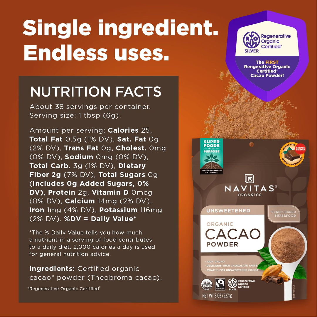 Navitas Organics Cacao Powder, 227 g