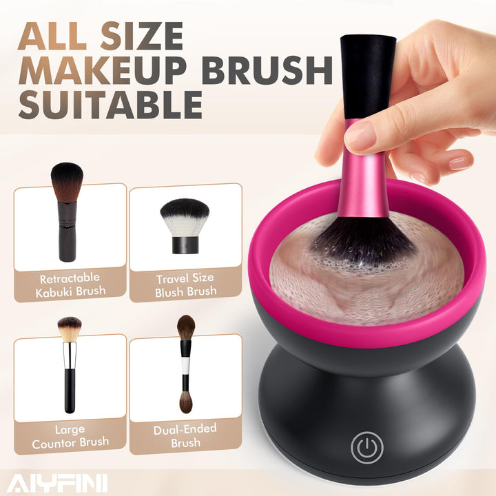 Alyfini Electric Makeup Brush Cleaner, Black