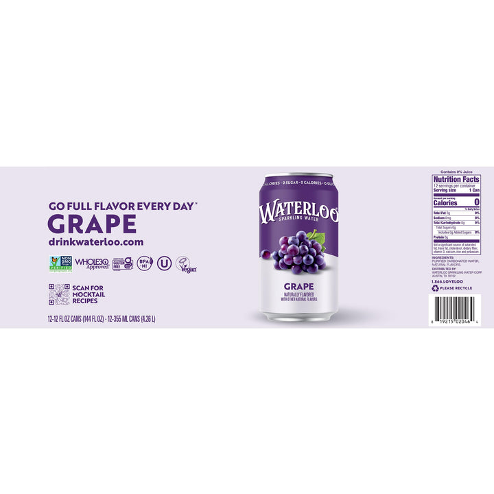 Waterloo Sparkling Water, Grape