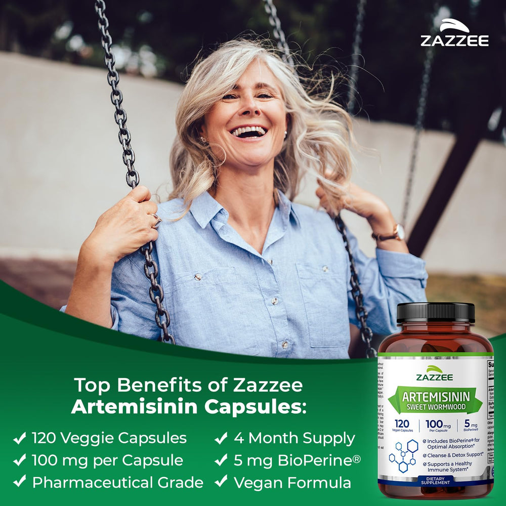 Zazzee Artemisinin Capsules, 100 mg, 120 Count