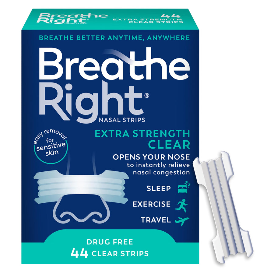 Breathe Right Nasal Strips, Extra Strength, Clear, 44 Count