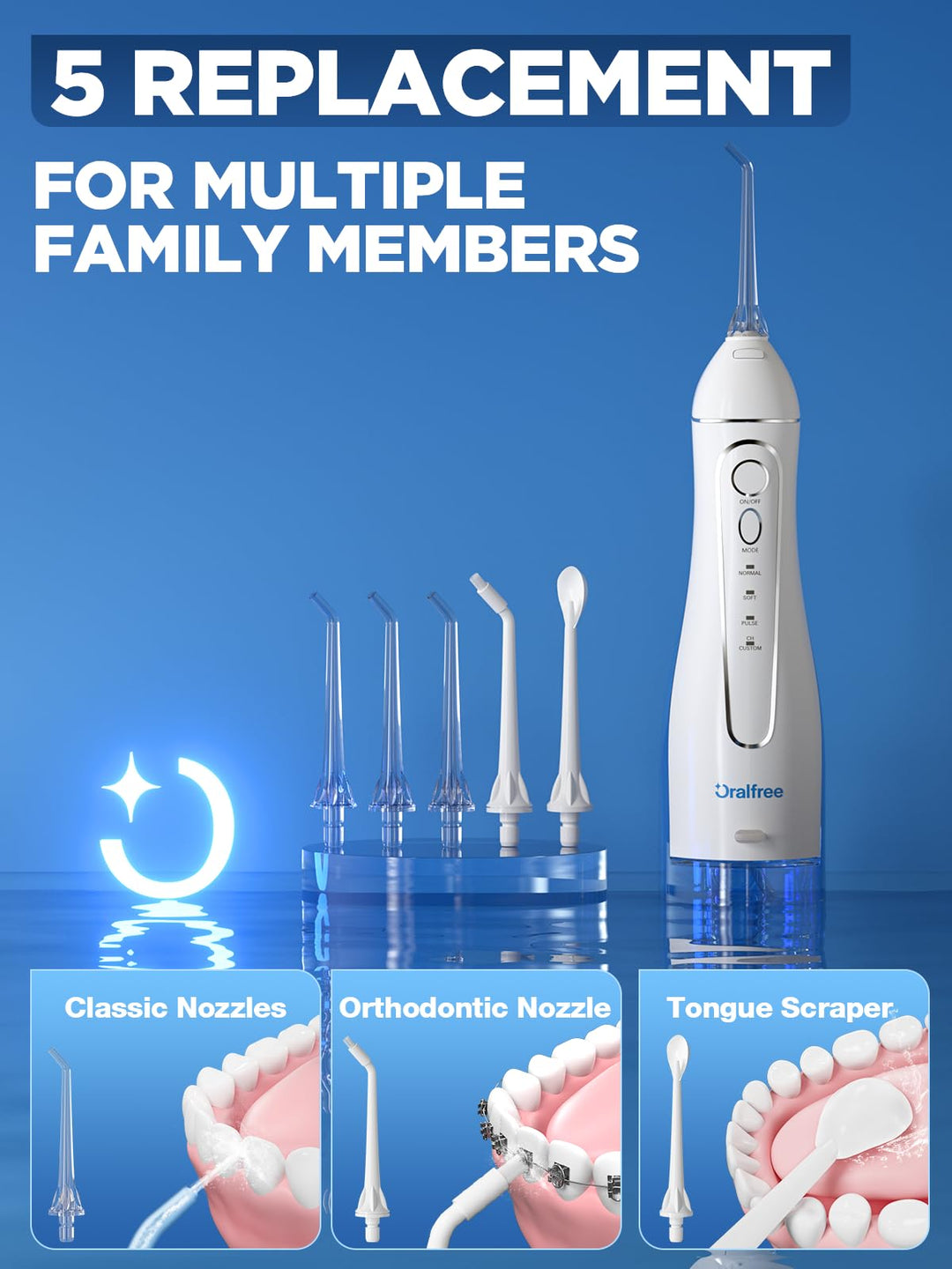 Oralfree Water Dental Flosser, White
