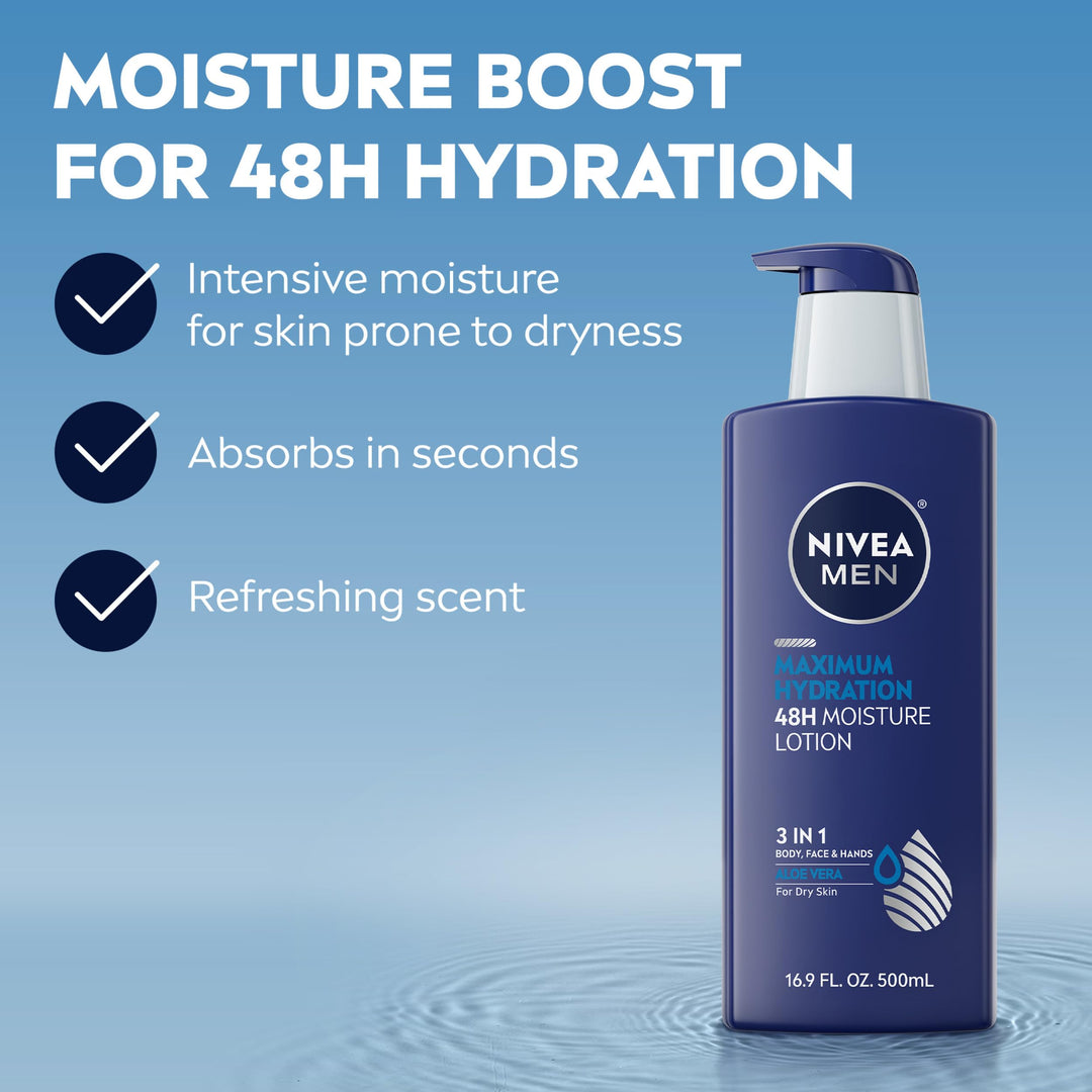 NIVEA MEN Maximum Hydration Body Lotion, 16.9 fl oz