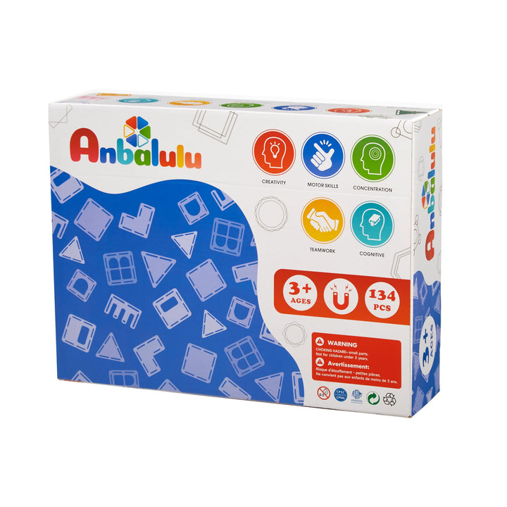 Anbalulu Magnetic Building Tiles, 134 Count