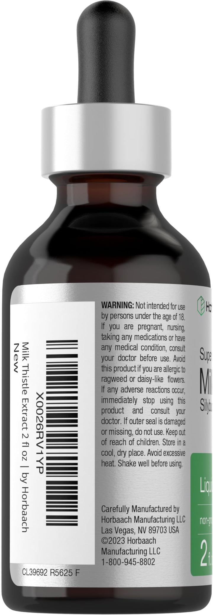 Horbäach Milk Thistle Extract Liquid, Alcohol Free, 60 ml