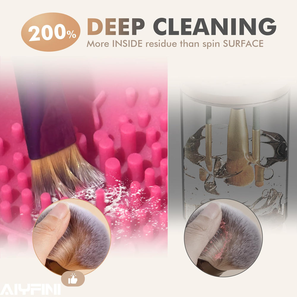 Alyfini Electric Makeup Brush Cleaner, Black