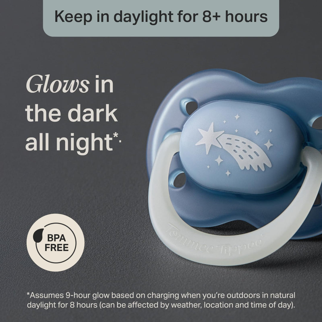 Tommee Tippee NightGlow Dummies, 0-6 Months, Pack of 4