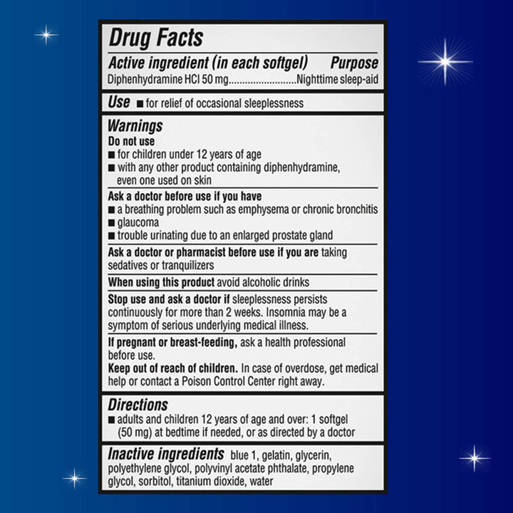 Unisom Sleep Gels, Nighttime Sleep Aid, 50 mg, 32 Count
