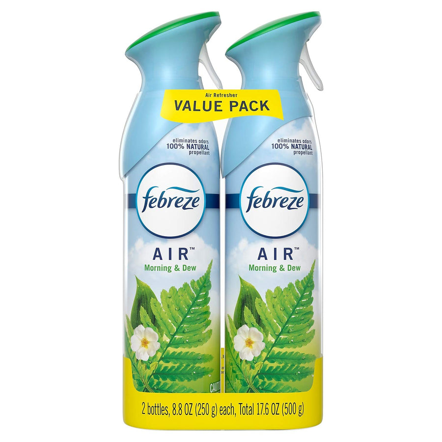 Febreze Air Handheld Aerosol Morning & Dew, 8.8 oz, Pack of 2