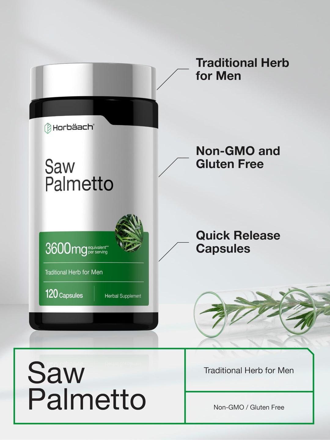Horbäach Saw Palmetto Extract, 120 Count