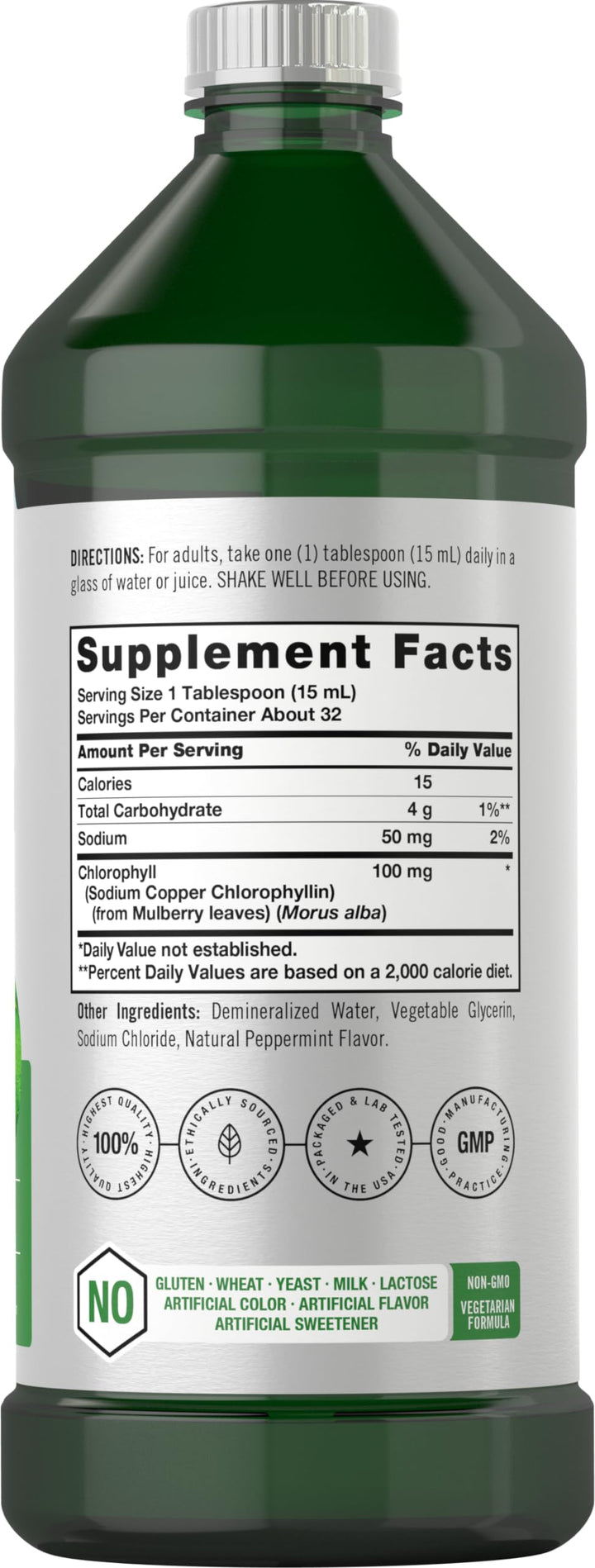 Horbäach Liquid Chlorophyll, Unflavored, 100 mg, 950 ml, Pack of 2
