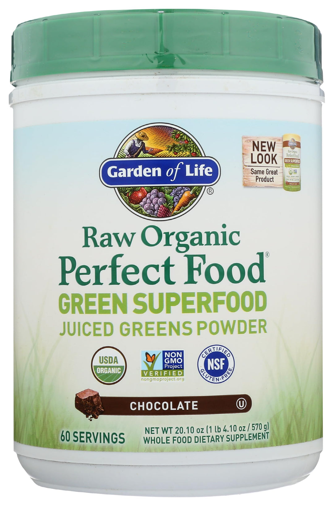 Garden of Life Raw Organic Perfect Green Superfood Juiced Powder, Chocolate, 20.1 oz