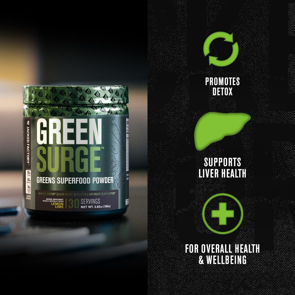 Jacked Factory Green Surge Green Superfood Powder, Sour Apple