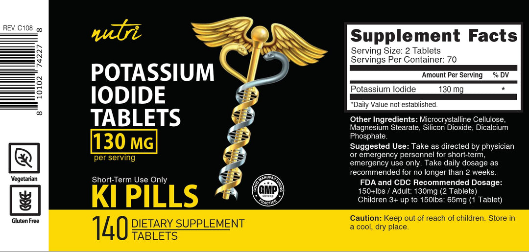 Nature's Fusions Potassium Iodide Tablets, 130 mg, 140 Count
