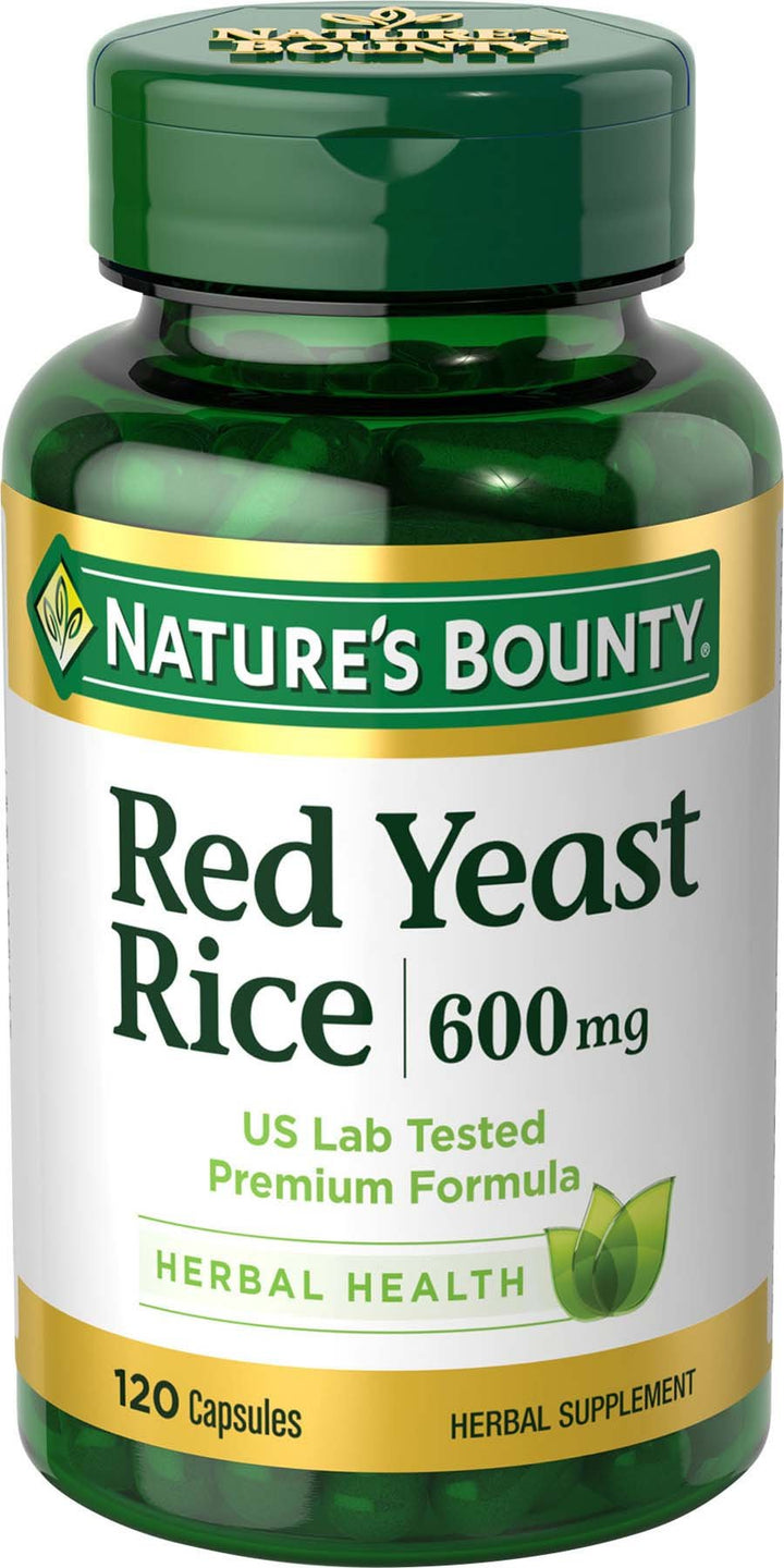 Nature's Bounty Red Yeast Rice Capsules, 600 mg, 120 Count