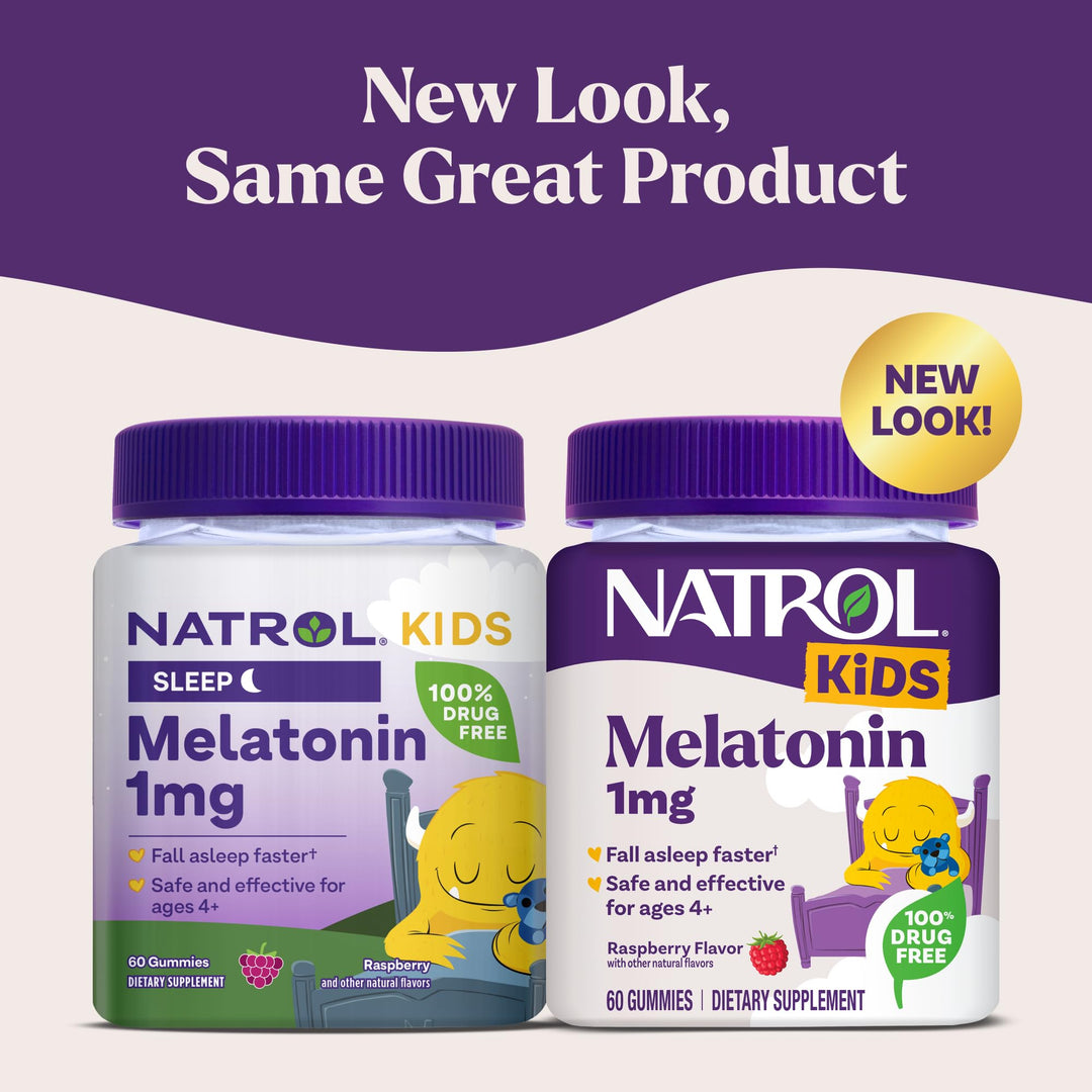 Natrol Melatonin Gummies, Berry, Ages 4+, 60 Count