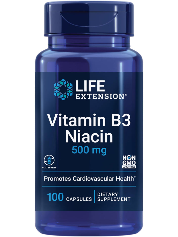 Life Extension Vitamin B3 Niacin, 100 Count