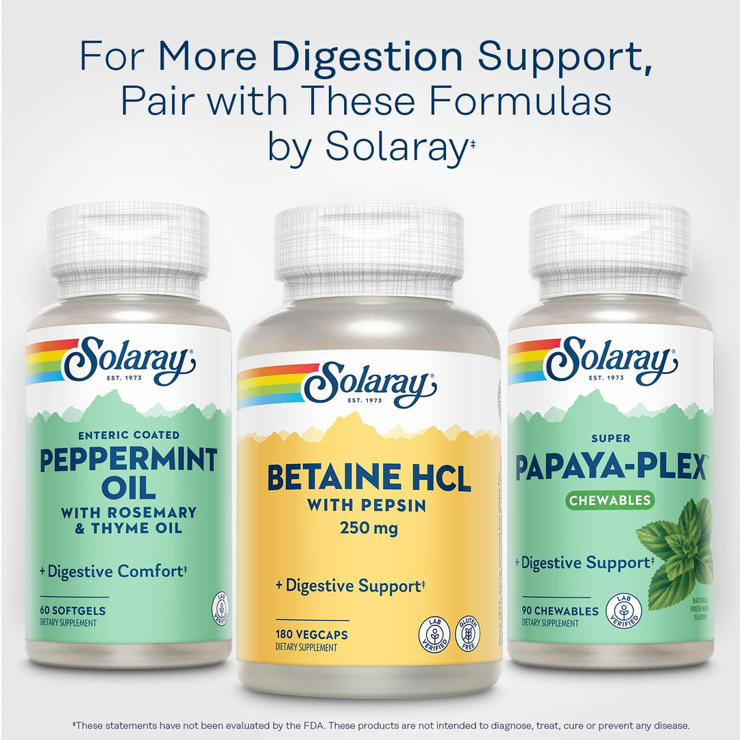 SOLARAY Betaine HCl With Pepsin, 250 mg, 180 Count