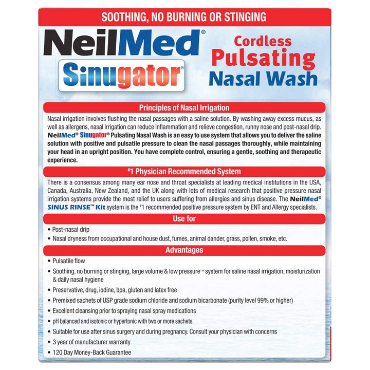 NeilMed Sinugator Cordless Pulsating Nasal Wash