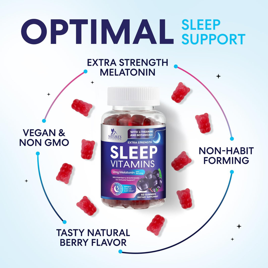 Nature's Nutrition Sleep Gummies, 12 mg, 60 Count