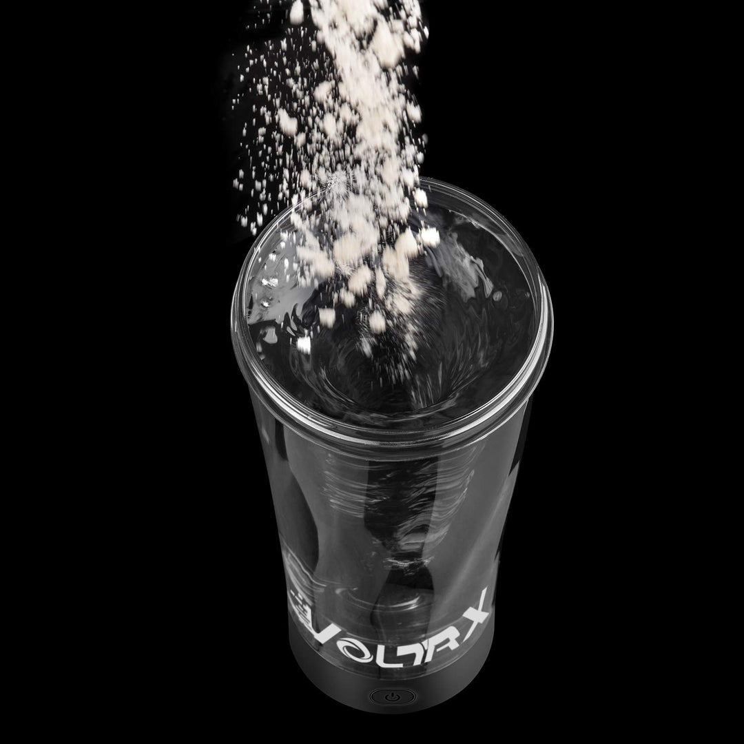 VOLTRX Electric Protein Shaker Bottle, Black, 24 oz