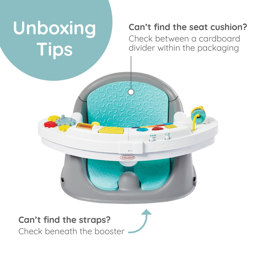 Infantino Music & Lights 3-in-1 Discovery Seat & Booster, Teal
