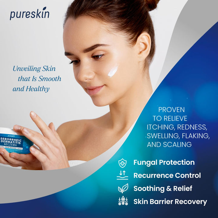 PURESKIN Seborrheic Dermatitis Face Cream, 3.4 oz