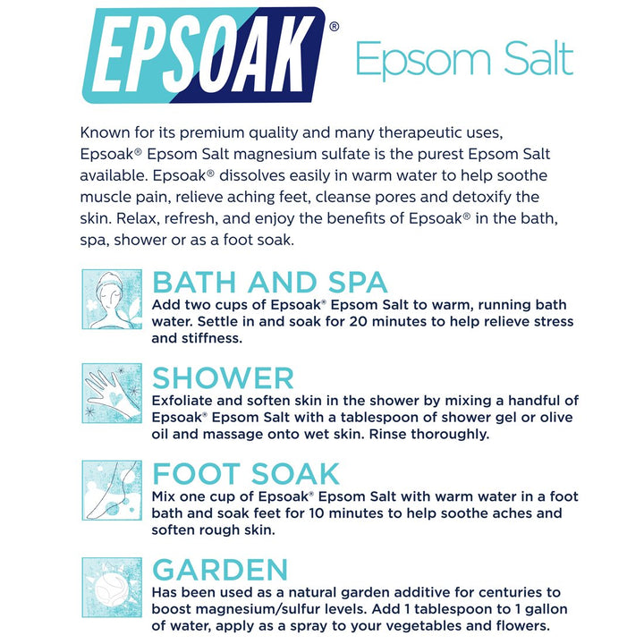 Epsoak Epsom Salt, Unscented, 2 lb