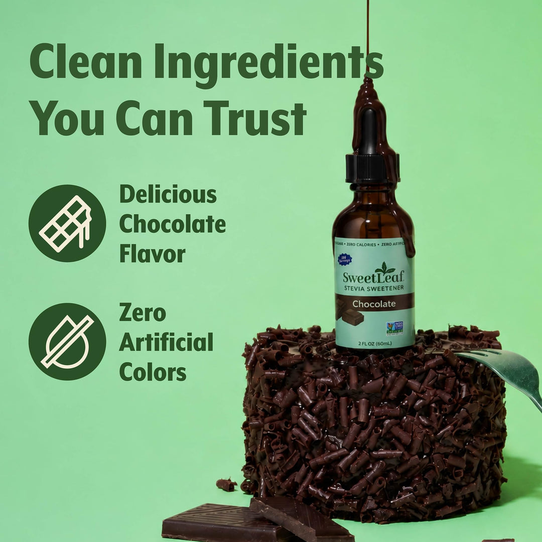SweetLeaf Stevia Drops Liquid Sweetener, Chocolate, 2 fl oz