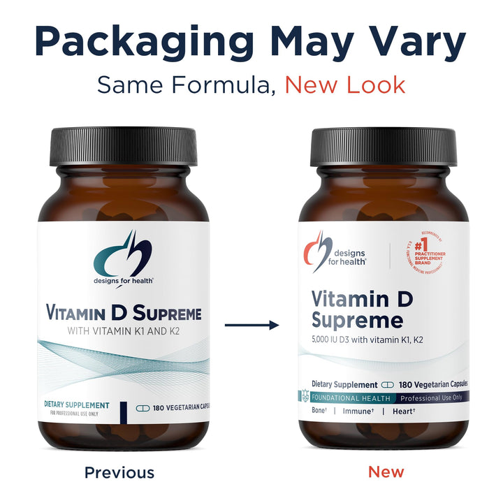 Vitamin D Supreme Vitamin D3 K2 Supplement, 5000 IU, 180 Count