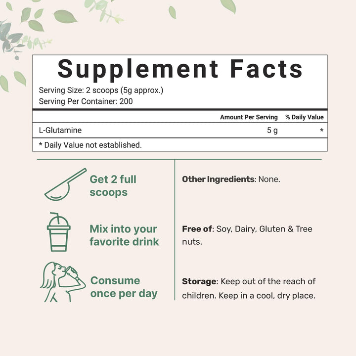 Micro Ingredients L-Glutamine Powder, Unflavored, 1 kg