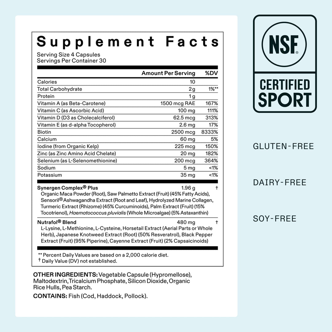 Nutrafol Women's Balance Hair Growth Supplements, Ages 45 and Up, 1 Count