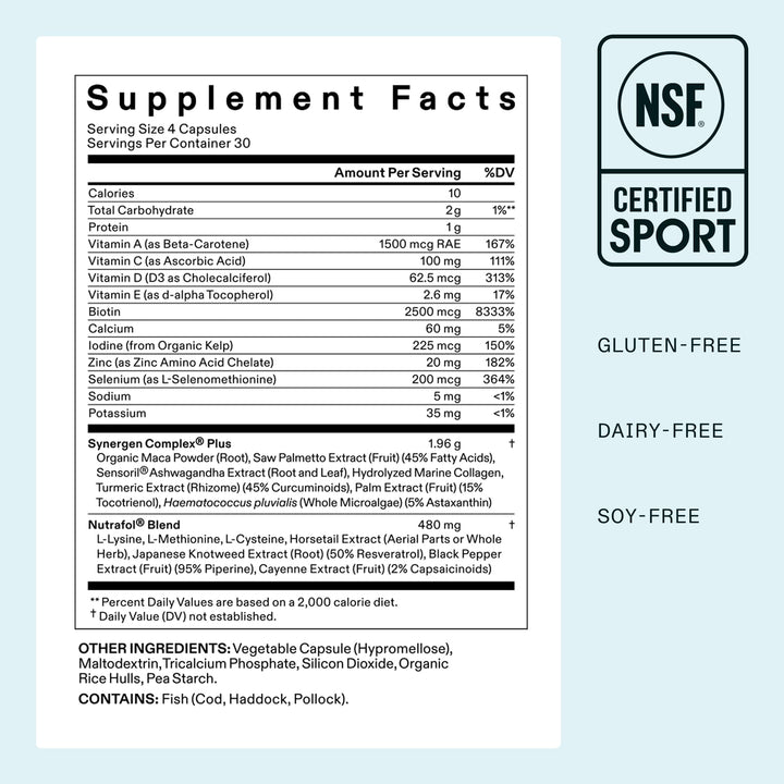 Nutrafol Women's Balance Hair Growth Supplements, Ages 45 and Up, 1 Count