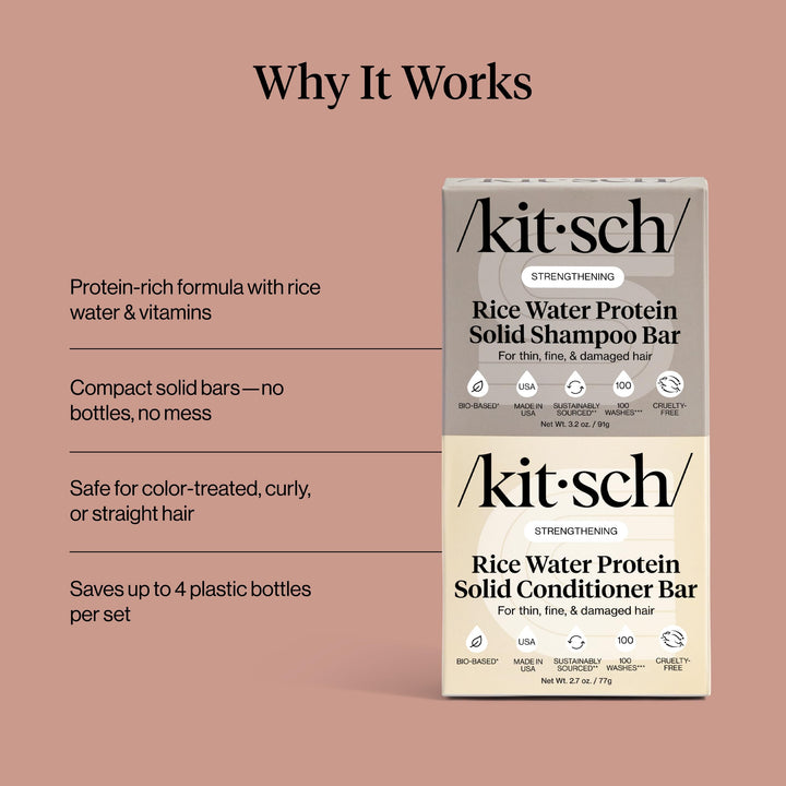 Kitsch Rice Water Shampoo and Conditioner Set, 2 Count