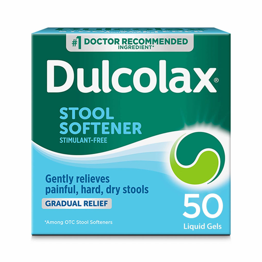 Dulcolax Stool Softener Laxative, Liquid Gel Capsules, 50 Count