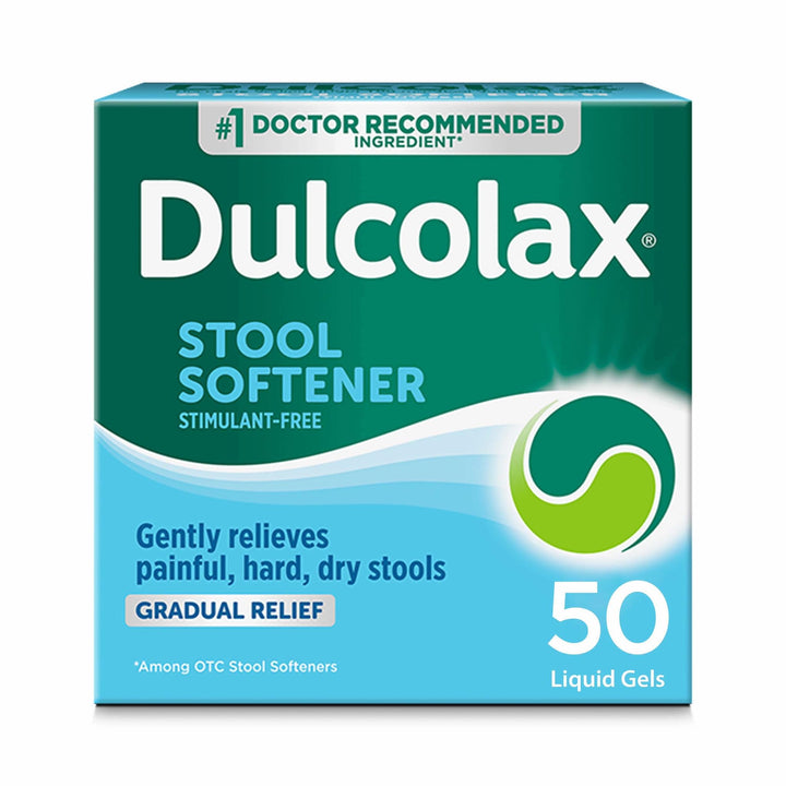 Dulcolax Stool Softener Laxative, Liquid Gel Capsules, 50 Count