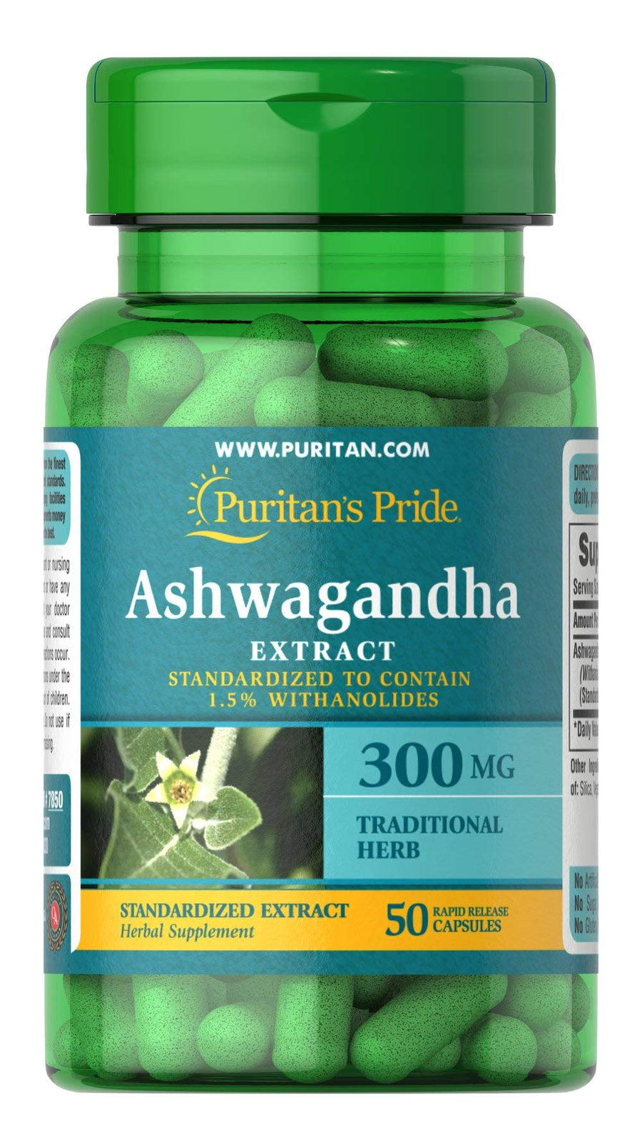 Puritan's Pride Ashwagandha Standardized Extract, 300 mg, 50 Count