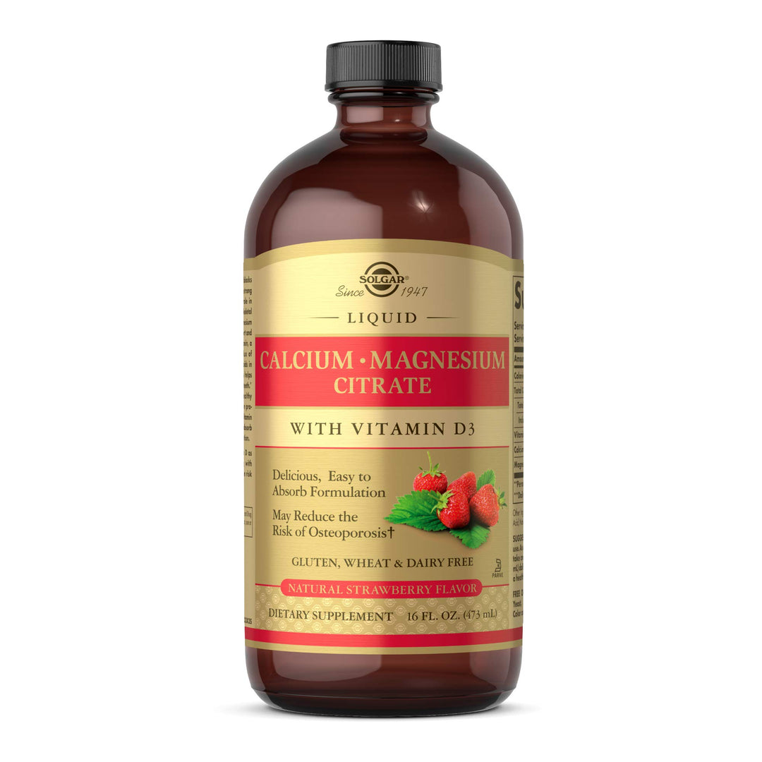 Solgar Liquid Calcium Magnesium D3, Strawberry, 16 oz