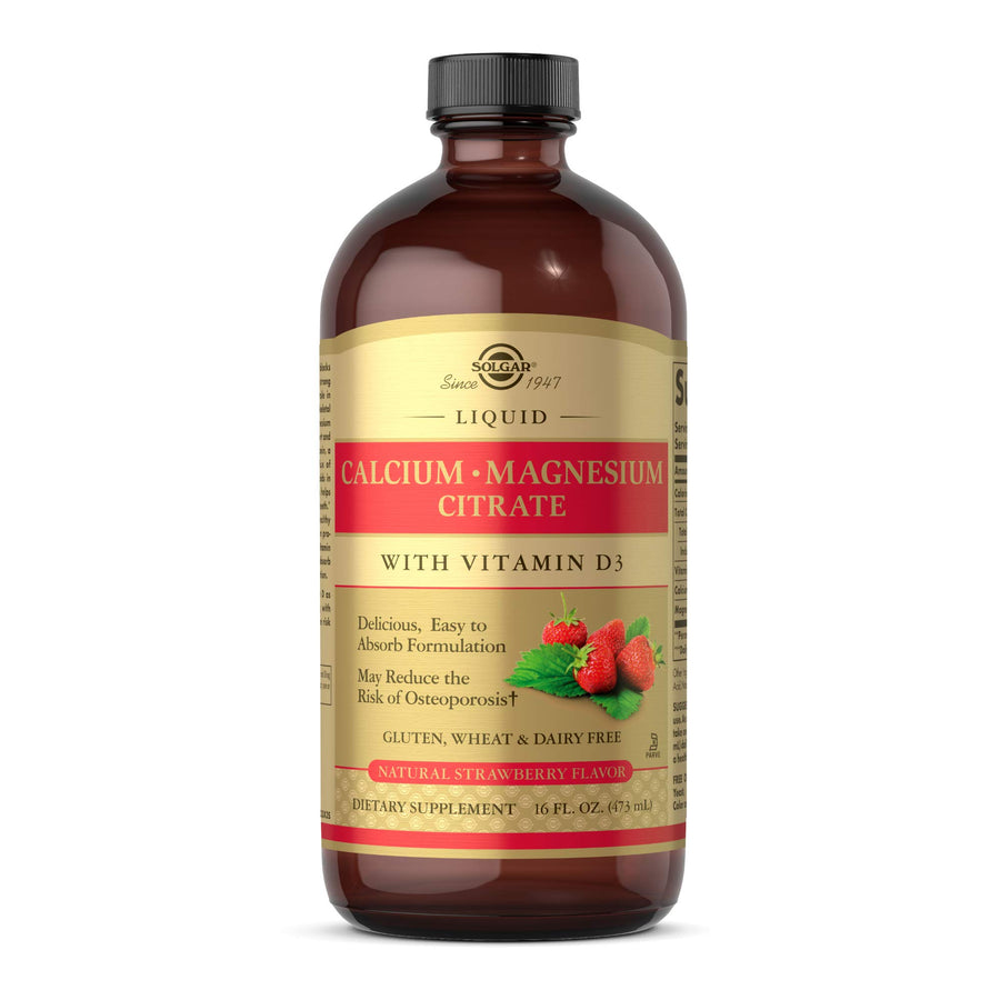 Solgar Liquid Calcium Magnesium D3, Strawberry, 16 oz