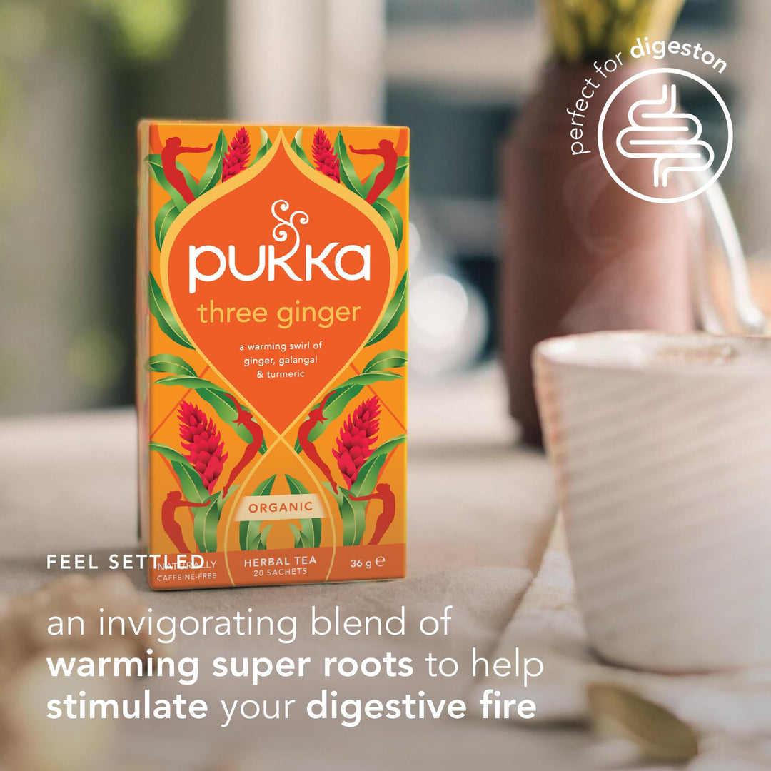 Pukka Three Ginger Organic Herbal Tea, 20 Count