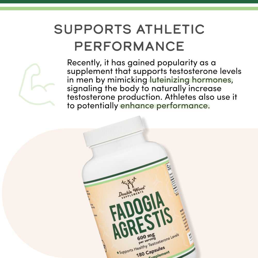 Double Wood Supplements Fadogia Agrestis, 600 mg, 180 Count