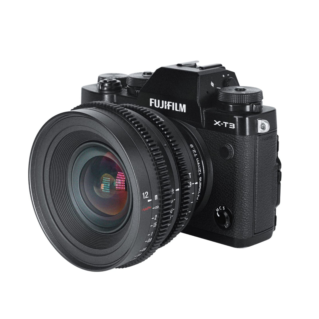 7artisans 12mm T2.9 APS-C Ultra Wide Angle Cine Lens, Fujifilm X Mount, Black